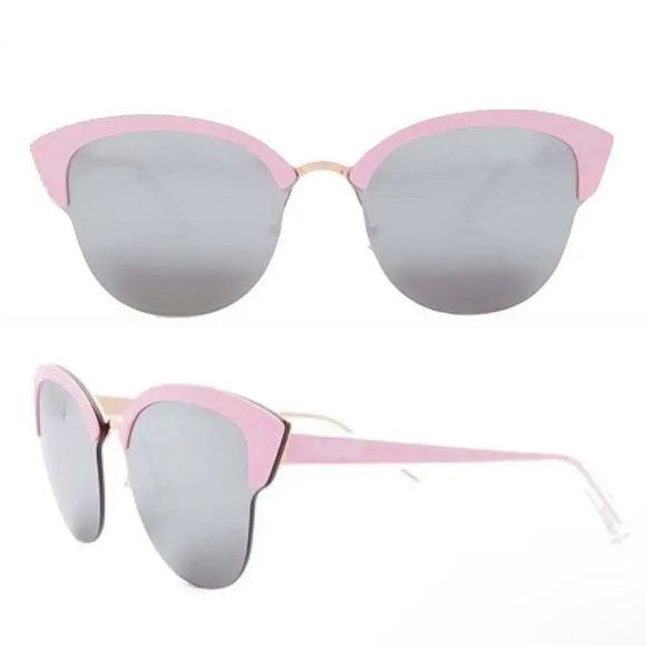 AQS Cat Eye Mirror Sunglasses Pink Frame Gray Lens Made Italy 🇮🇹 AQUASWISS NWT - Picture 1 of 10